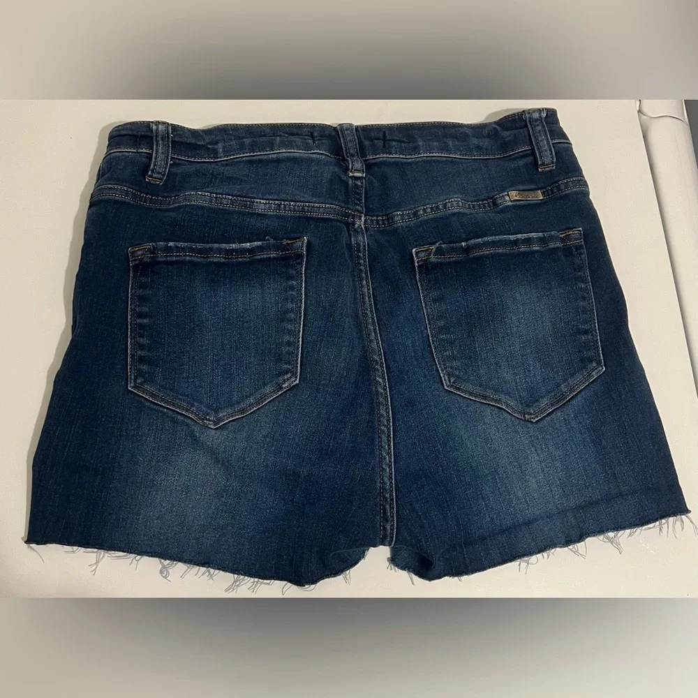 Kancan Dark Wash Raw Hem Cutoff Denim Blue Women's Shorts Size 13/30